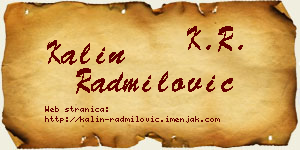 Kalin Radmilović vizit kartica